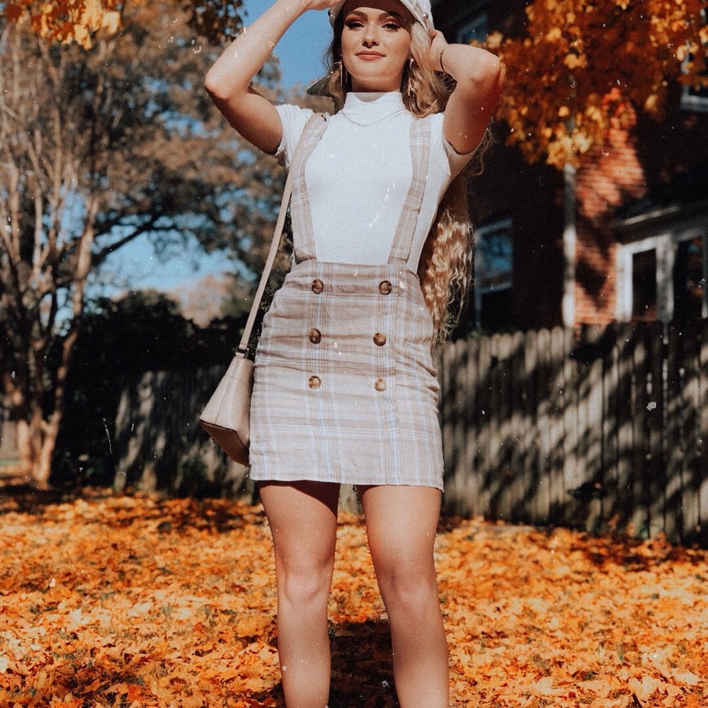 Forever21 overall plaid skirt